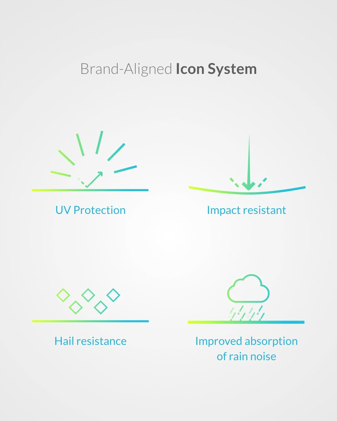 Brand-aligned icon system, animated