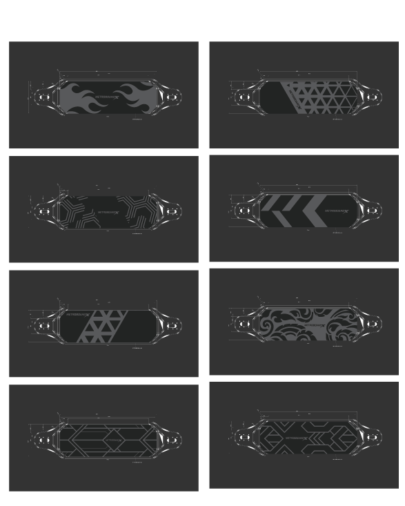 Grip-tape design sketches and the final grip