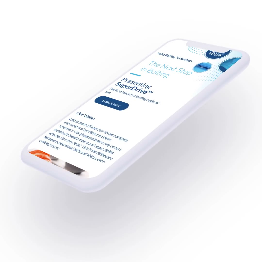 Volta website, mobile
